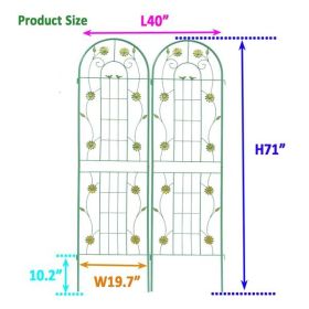 Metal Garden Trellis For Climbing Plants, Outdoor Flower Stand - Green