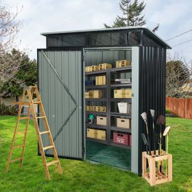 TC53BL 5ft X 3ft Outdoor Metal Storage Shed Transparent Plate Black