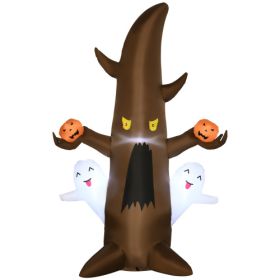 5 Halloween Inflatables Outdoor Decorations Ghost Tree With Pumpkins, Blow-Up LED Yard Decor Indoor Outdoor For Garden, Lawn, Party, Holiday