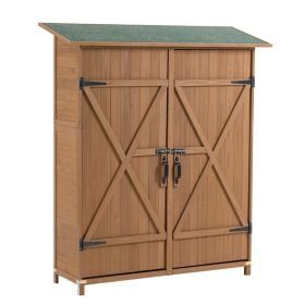 56L X 19.5W X 64H Outdoor Storage Shed With Lockable Door, Wooden Tool Storage Shed W Detachable
