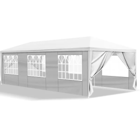 10x30 Outdoor Party Tent With 8 Removable Sidewalls Waterproof Canopy Patio Wedding Gazebo White