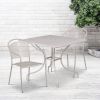 3-Piece Outdoor Patio Set – Grey Steel Table & 2 Chairs