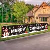 Large Merry Christmas Banner with Santa Claus Design | Outdoor & Indoor Holiday Party Decoration Sign