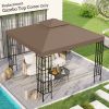 Outsunny 10' x 10' Gazebo Replacement Canopy 2 Tier Top UV Cover Pavilion Garden Patio Outdoor Coffee (TOP ONLY)