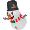 Outsunny 3 ft Inflatable Snowman, Lean Out from Window Outdoor Decortaion w/ LED Lights, Blow-Up Outdoor Christmas Display for Party