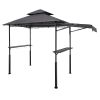 8'x5' Reinforced BBQ Grill Gazebo Canopy with Shelf & Awning Double-Tiered Top