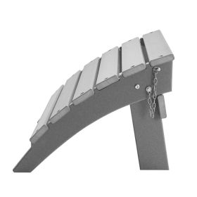 Adirondack Ottoman 16.9L x 18.9W x 13H Inch HDPE Folding Patio Footrest Gray