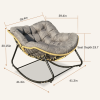 Outdoor Rocking Chair, Patio Egg Rocking Chair, Indoor Papasan Chair, Rattan Wicker Lounge Chair, Modern Royal Chair for Bedroom, Living Room, Porch