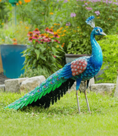 39" Metal Peacock