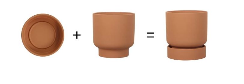 Mainstays 8in Petra Terra Round Planter, Terracotta
