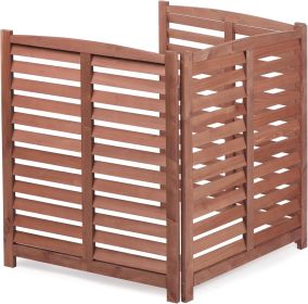 3-Panel Outdoor Air Conditioner Fence 3-Section Outdoor Wooden Screen, Outside Wood Privacy Fence, 32" W x 38" H