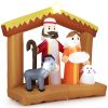 6ft Inflatable Nativity Scene - 6 Built-in LED Lights Weather-Resistant Polyester Xmas Outdoor Decor