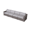 Fully Assembled 4-Piece Outdoor Rattan Sectional Seating Set with Plush Cushions