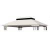10x12 Ft Outdoor Patio Gazebo Replacement Canopy,Double Tiered Gazebo Tent Roof Top Cover Only(Frame Not Include)-Beige/White