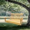 Front Porch Swing with Armrests, Wood Bench Swing with Hanging Chains,for Outdoor Patio ,Garden Yard, porch, backyard, or sunroom,Easy to Assemble,tea