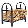 2-Foot Outdoor Heavy-Duty Steel Firewood Rack | Weather-Resistant Log Storage Holder for Fireplace, Fire Pit & Patio