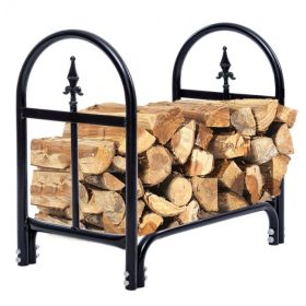2-Foot Outdoor Heavy-Duty Steel Firewood Rack | Weather-Resistant Log Storage Holder for Fireplace, Fire Pit & Patio