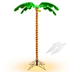 5-Foot LED Pre-Lit Palm Tree Decor | Lighted Tropical Artificial Tree for Indoor & Outdoor Use