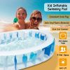 90Ã—60Ã—20In Inflatable Swimming Pool Blow Up Family Pool For Kids Foldable Swim Ball Pool Center