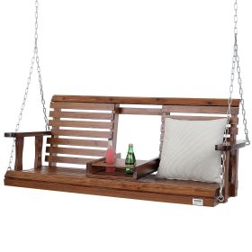 VEVOR Wooden Porch Swing 5 ft, Patio bench swing for Courtyard & Garden, Upgraded 880 lbs Strong Load Capacity, Heavy Duty Swing Chair Bench with Hang