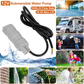 12V Submersible Water Pump with 16.4ft Max Lift 1000L/H Flow Rate for Garden Sprinklers Lawn Shower Tour Vehicles(No shipments on weekends)