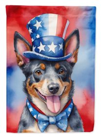 Australian Cattle Dog Patriotic American House Flag Large Porch Sleeve Pole Decorative Outside Yard Banner Artwork Wall Hanging, Polyester, House