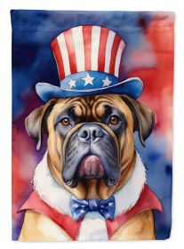 Bullmastiff Patriotic American House Flag Large Porch Sleeve Pole Decorative Outside Yard Banner Artwork Wall Hanging, Polyester, House Size