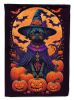 Affenpinscher Witchy Halloween Garden Flag Mailbox Flag Decorative Yard Flag Banner Outside Patio Artwork Yard Flower Beds, Garden Size, Multicolor