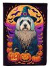 Old English Sheepdog Witchy Halloween Garden Flag Mailbox Flag Decorative Yard Flag Banner Outside Patio Artwork Yard Flower Beds, Garden Size