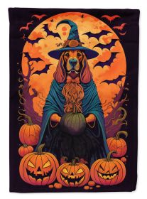 Bloodhound Witchy Halloween Garden Flag Mailbox Flag Decorative Yard Flag Banner Outside Patio Artwork Yard Flower Beds, Garden Size, Multicolor