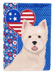 Westie West Highland White Terrier USA American Garden Flag Mailbox Flag Decorative Yard Flag Banner Outside Patio Artwork Yard Flower Beds