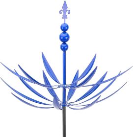 Wind Spinners Outdoor - Extra Large Outdoor Metal Wind Sculptures Spinners with Stake, Windmills for The Yard Garden, Yard Art Garden Lawn Decor - Blu