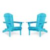 Wood Lounge Patio Chair for Garden Outdoor Wooden Folding Adirondack Chair Set of 2 Solid Cedar Wood Lounge Patio Chair for Garden, Lawn, Backyard,