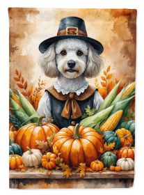 White Poodle Thanksgiving Garden Flag Mailbox Decorative Yard Banner Outside Patio Artwork for Flower Beds, Garden Size, Multicolor