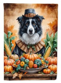 Border Collie Thanksgiving Garden Flag Mailbox Decorative Yard Banner Outside Patio Artwork for Flower Beds, Garden Size, Multicolor