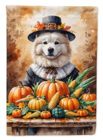 Samoyed Thanksgiving Garden Flag Mailbox Decorative Yard Banner Outside Patio Artwork for Flower Beds, Garden Size, Multicolor