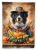 Bernese Mountain Dog Thanksgiving House Flag Large Porch Sleeve Pole Decorative Outside Yard Banner Artwork Wall Hanging, Polyester, House Size