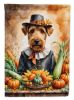 Airedale Terrier Thanksgiving Garden Flag Mailbox Decorative Yard Banner Outside Patio Artwork for Flower Beds, Garden Size, Multicolor