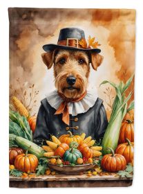 Airedale Terrier Thanksgiving Garden Flag Mailbox Decorative Yard Banner Outside Patio Artwork for Flower Beds, Garden Size, Multicolor