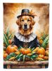 Golden Retriever Thanksgiving House Flag Large Porch Sleeve Pole Decorative Outside Yard Banner Artwork Wall Hanging, Polyester, House Size