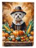 Maltese Thanksgiving House Flag Large Porch Sleeve Pole Decorative Outside Yard Banner Artwork Wall Hanging, Polyester, House Size, Multicolor