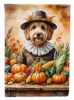 Goldendoodle Thanksgiving House Flag Large Porch Sleeve Pole Decorative Outside Yard Banner Artwork Wall Hanging, Polyester, House Size, Multicolor