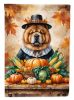 Chow Chow Thanksgiving House Flag Large Porch Sleeve Pole Decorative Outside Yard Banner Artwork Wall Hanging, Polyester, House Size, Multicolor