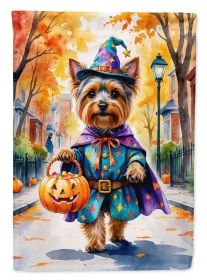 Yorkshire Terrier Yorkie Halloween Trick or Treat Garden Flag Mailbox Flag Decorative Yard Flag Banner Outside Patio Artwork Yard Flower Beds