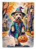 Labradoodle Halloween Trick or Treat Garden Flag Mailbox Flag Decorative Yard Flag Banner Outside Patio Artwork Yard Flower Beds, Garden Size