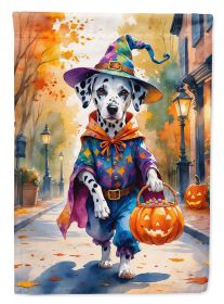 Dalmatian Halloween Trick or Treat House Flag Large Porch Sleeve Pole Decorative Outside Yard Banner Artwork Wall Hanging, Polyester, House Size