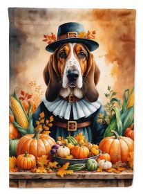 Basset Hound Thanksgiving Garden Flag Mailbox Decorative Yard Banner Outside Patio Artwork for Flower Beds, Garden Size, Multicolor