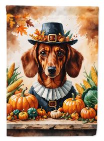Red Brown Dachshund Thanksgiving Garden Flag Mailbox Decorative Yard Banner Outside Patio Artwork for Flower Beds, Garden Size, Multicolor