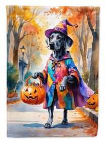 Weimaraner Halloween Trick or Treat House Flag Large Porch Sleeve Pole Decorative Outside Yard Banner Artwork Wall Hanging, Polyester, House Size