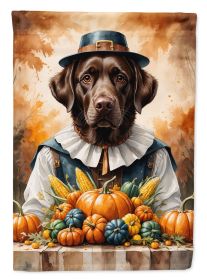 Chocolate Labrador Retriever Thanksgiving Garden Flag Mailbox Decorative Yard Banner Outside Patio Artwork for Flower Beds, Garden Size, Multicolor